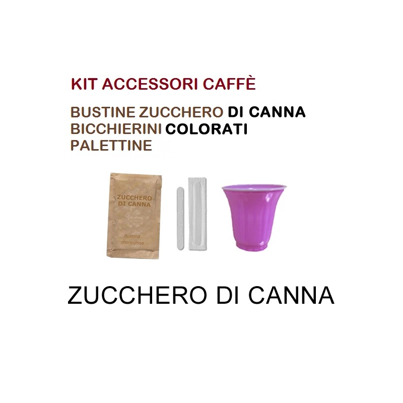 KIT ACCESSORI CAFFÈ 1200pz con Zucchero Di Canna
